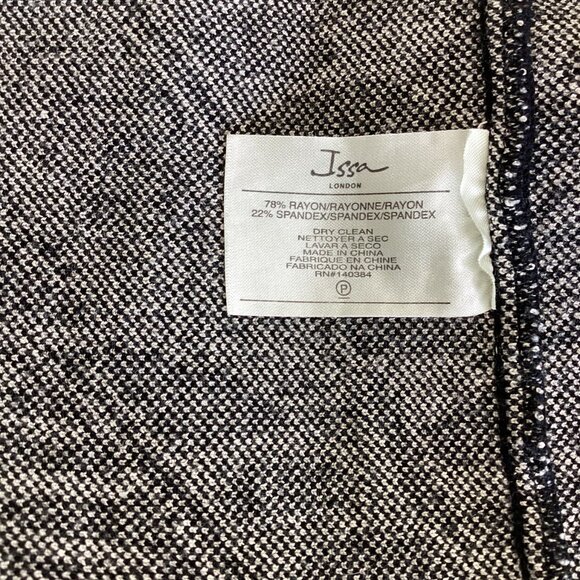 Issa Black and Cream Print Knitted Sleeveless Dress with Bell Skirt - Picture 6 of 6